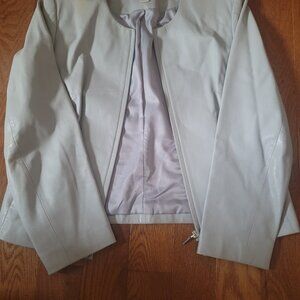 Leather - soft grey Talbots jacket - 12p